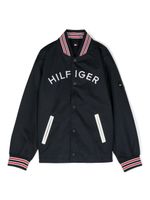 Tommy Hilfiger Junior veste bomber à logo imprimé - Bleu