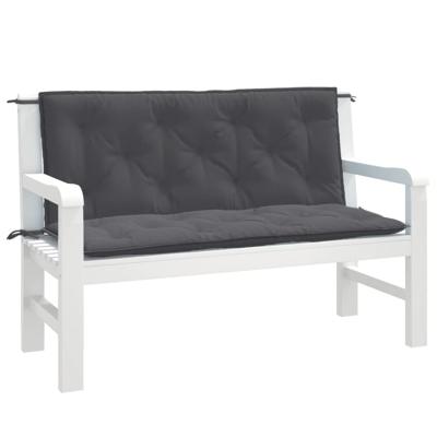 VidaXL Tuinbankkussens 2 st 120x50x7 cm stof gemêleerd antracietkleur