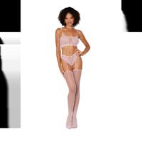 Dreamgirl Bralette en Garter Hose Diamond - One Size - Roze - thumbnail