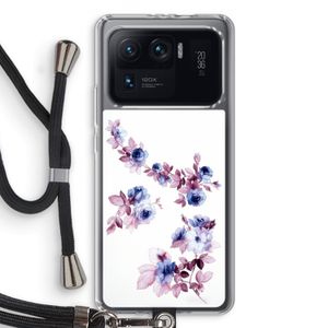 Waterverf bloemen: Xiaomi Mi 11 Ultra Transparant Hoesje met koord