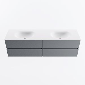 MONDIAZ VICA 170cm badmeubel onderkast Plata 4 lades. Wastafel MOON dubbel 2 kraangaten, kleur Talc.