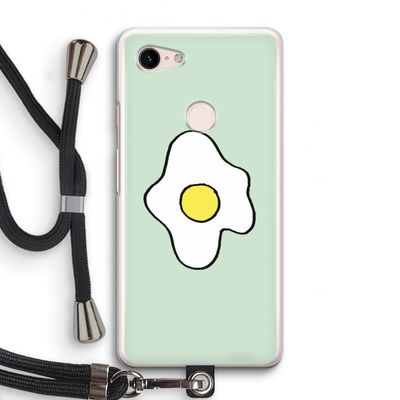 Spiegelei: Pixel 3 Transparant Hoesje met koord