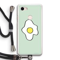Spiegelei: Pixel 3 Transparant Hoesje met koord