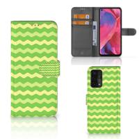 OPPO A54 5G | A74 5G | A93 5G | Telefoon Hoesje | Waves Green