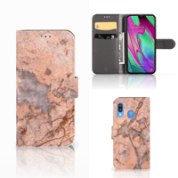 Samsung Galaxy A40 | Bookcase | Marmer Oranje