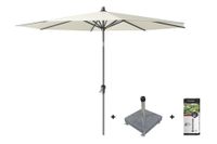 Platinum Riva stokparasol 3 m. rond - Ecru met voet en hoes