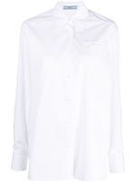 Prada chemise en coton à logo brodé - Blanc