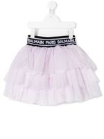 Balmain Kids jupe en tulle à pois - Rose