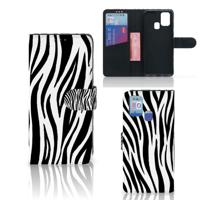 Samsung Galaxy M31 | Telefoonhoesje | Met pasjeshouder | Zebra
