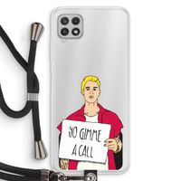 Gimme a call: Samsung Galaxy A22 4G Transparant Hoesje met koord
