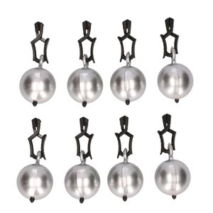 8x Buitentafelkleed gewichten zilveren vormen 3 cm