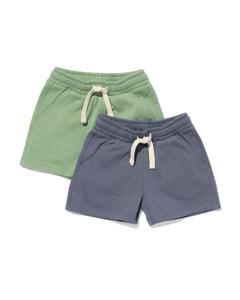 HEMA Baby Korte Sweatbroeken - 2 Stuks Groen (groen)