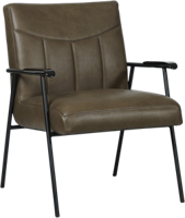 Grijze leren industriële retro fauteuil Beam - Granada leer Ash (grijs leer)