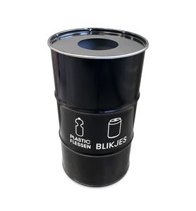 The Binbin BinBin Hole 120L Duo blikken- flessen inzamelbak-olievat met gat deksel