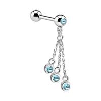 Jeweled Barbell with Charm Chirurgisch staal 316L / Belegde messing Barbells