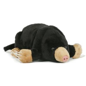 Pluche knuffel dier Mol - zwart - 23 cm - liggend - Mollen knuffeltjes