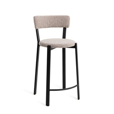 Jesper Home Barkruk 'Obu' Bouclé, kleur Raccoon (zithoogte 65cm)
