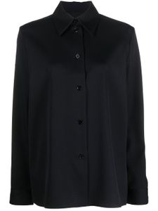 Jil Sander chemise en laine vierge à manches longues - Bleu