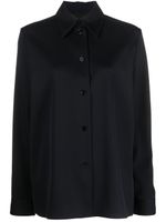 Jil Sander chemise en laine vierge à manches longues - Bleu