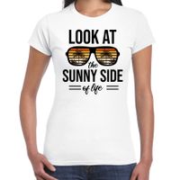 Sunny side feest t-shirt / shirt look at the sunny side of life wit voor dames