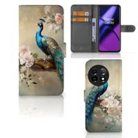 Telefoonhoesje | Met pasjeshouder | voor OnePlus 11 Vintage Pauwen