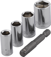 Wolfcraft dopsleutel-set | adapter | 50mm | 7/8/10/13mm | 1 set - 2413000