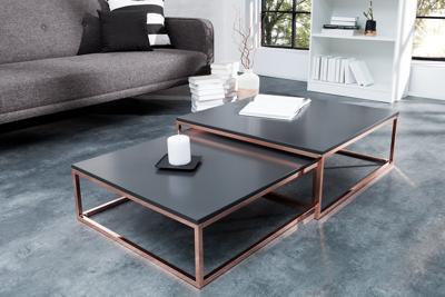 Salontafel ELEMENTS 65-75cm set van 2 antraciet koper - 37733