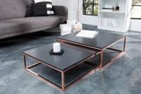 Salontafel ELEMENTS 65-75cm set van 2 antraciet koper - 37733