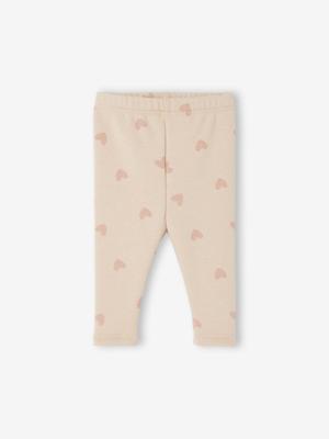 Gevoerde baby legging in fleece mesh roze (poederkleur)