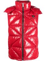 Philipp Plein gilet matelassé à effet de brillance - Rouge - thumbnail