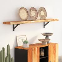 Wandschap rechthoekig natuurlijke rand 160x20x3,8 cm acaciahout Wandschap rechthoekig natuurlijke rand 160x20x3,8 cm acaciahout