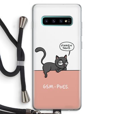 GSM poes: Samsung Galaxy S10 Plus Transparant Hoesje met koord