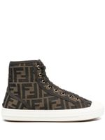 FENDI baskets à motif monogrammé - Marron