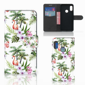 Xiaomi Mi A2 Lite Telefoonhoesje met Pasjes Flamingo Palms