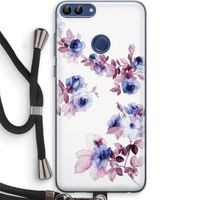 Waterverf bloemen: Huawei P Smart (2018) Transparant Hoesje met koord