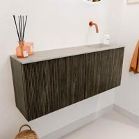 Toiletmeubel Mondiaz Joya Dlux | 100 cm | Meubelkleur Shadow | Faye wastafel Opalo Wasbak Rechts | Zonder kraangat(en)