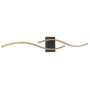 Highlight Design wandlampOnda zwart met messing golf - W3527.38