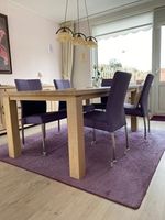 Set van 4 leren eetkamerstoelen - met wieltjes - paars leer - Echt leer, Modern, ontdek de vele Leersoorten en Kleuren bij ShopX
