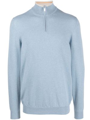 Fedeli pull en cachemire Favonio à col zippé - Bleu