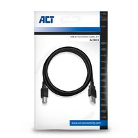 ACT AC3033 USB-kabel 3 m USB 2.0 USB A USB B Zwart - thumbnail