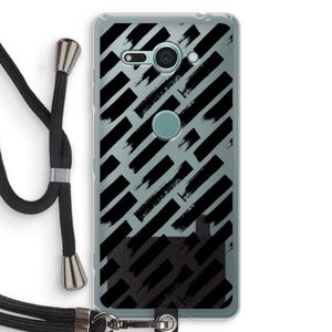 Zwarte vegen: Sony Xperia XZ2 Compact Transparant Hoesje met koord