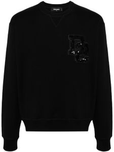 DSQUARED2 sweat en coton à patch logo - Noir