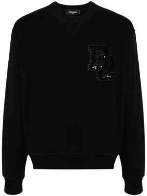 DSQUARED2 sweat en coton à patch logo - Noir