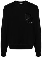 DSQUARED2 sweat en coton à patch logo - Noir - thumbnail