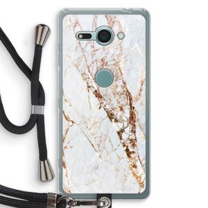 Goud marmer: Sony Xperia XZ2 Compact Transparant Hoesje met koord
