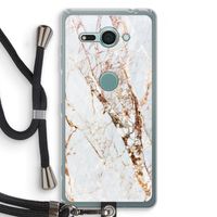 Goud marmer: Sony Xperia XZ2 Compact Transparant Hoesje met koord