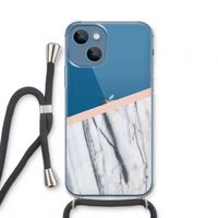A touch of peach: iPhone 13 mini Transparant Hoesje met koord