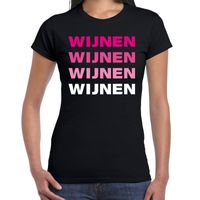 Wijnen wijnen wijnen wijnen t-shirt zwart voor dames - thumbnail