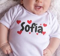 Naam met harten T-shirt met naam
