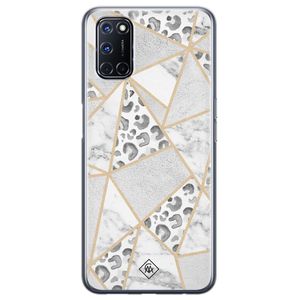 Oppo A52 siliconen hoesje - Stone & leopard print